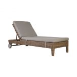 Block & Chisel synthetic rattan outdoor lounger with cushion