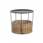 metal and wicker side table 