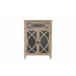 Block & Chisel wooden bedside table with antique mirror detail Château Collection