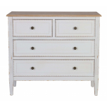 4 drawer chest with round handles and wooden top Château Collection