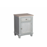 distressed bedside with 1 drawer and 1 door Château Collection 