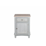 distressed bedside with 1 drawer and 1 door Château Collection 
