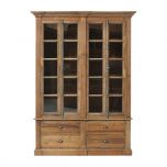 Block & Chisel recycled pine bookcase with glass doors