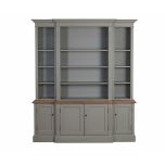 ECS breakfront bookcase in Biscuit and weathered oak 