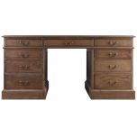 Block & Chisel solid weathered antique oak pedestal desk