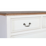 Fps 5 drawer chest of drawers in antique white weathered oak top