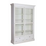 antique white sliding door bookcase 