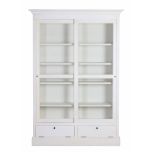 antique white sliding door bookcase 