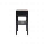 Block & Chisel solid weathered oak bedside table in black