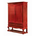 block and chisel shanghai drinks cabinet oriental red