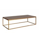 Lillian coffee table with gold base and antique weathered top