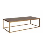 Lillian coffee table with gold base and antique weathered top