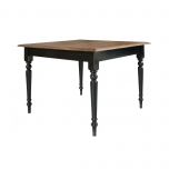 Block & Chisel square antique weathered oak dining table with black finish