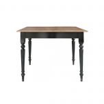 Block & Chisel square antique weathered oak dining table with black finish