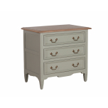 french provincial style 3 drawer pedestal in biscuit and weathered oak