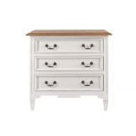 FPS 3 drawer bedside pedestal in antique white and weathered oak finish.