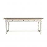 white long writing table or desk with 3 drawers and  wooden top in english country style, made in south africa