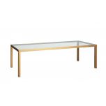 Sibley coffee table metal frame with glass top