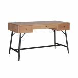 Block and chisel Aviator desk in natural oak