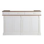 Sibley bar table in antique white and weathered oak 