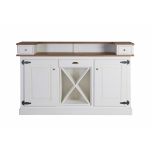 Sibley bar table in antique white and weathered oak 