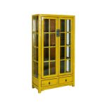 Cabinet with glass doors and drawers