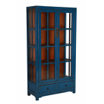 Blue lacquered display cabinet 