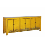Yellow lacquered sideboard with 6 doors