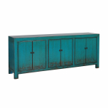 Turquoise lacquered chinese sideboard with 6 doors