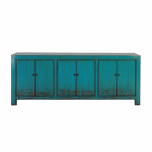 Turquoise lacquered chinese sideboard with 6 doors