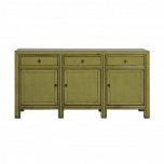 green lacquered chinese sideboard with drawers and doors