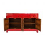 Block and chisel lacquered sideboard with cupboards and drawers