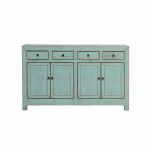 Block and chisel lacquered sideboard with cupboards and drawers