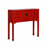 red lacquered chinese console