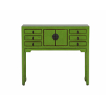 Lime lacquered asian inspired console
