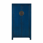 Dark blue lacquered chinese cupboard