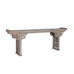 natural finish console with carving detail Indochine collection