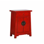 Painted lacquered cabinet with 2 doors and 1 drawer