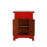 Painted lacquered cabinet with 2 doors and 1 drawer
