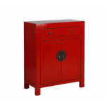 Red lacquered cabinet with doors and drawers Indochine collection 