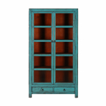 turquoise lacquered chinese glass display 