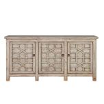 White chinese sideboard with detailed doors.