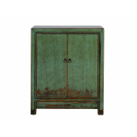 Green painted 2 door chinese cabinet