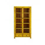 Painted cabinet with glass doors and drawers