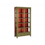 Painted cabinet with glass doors and drawers