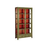 Painted cabinet with glass doors and drawers