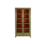 Painted cabinet with glass doors and drawers