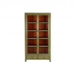 Painted cabinet with glass doors and drawers