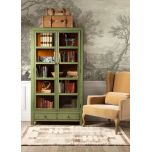 Painted cabinet with glass doors and drawers