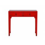 two drawer lacquered console 